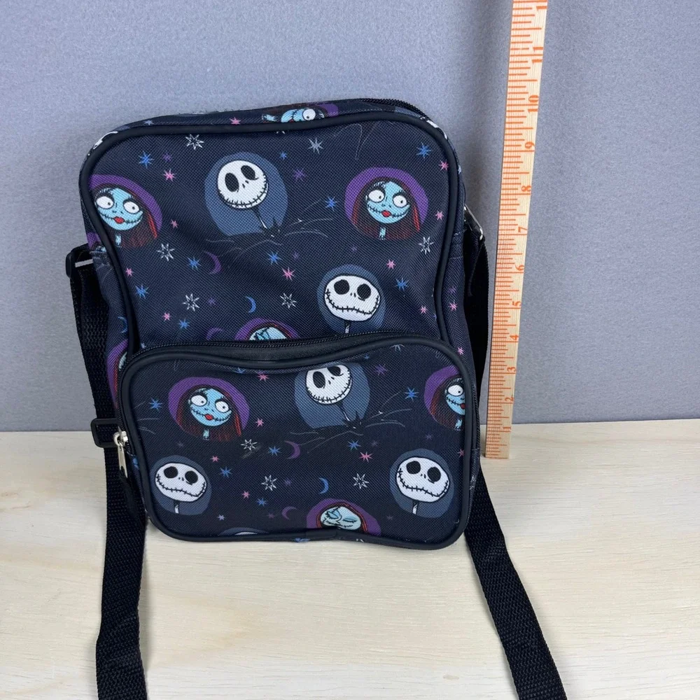Disney Nightmare Before Christmas Jack Sally Crossbody Messenger Bag Black